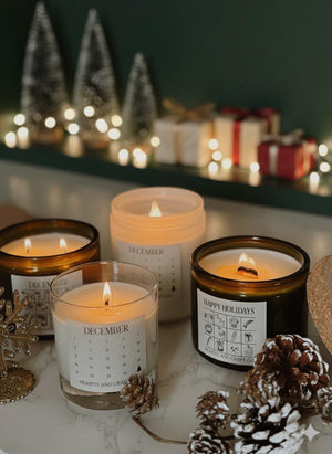 Frosted White Holiday Candle