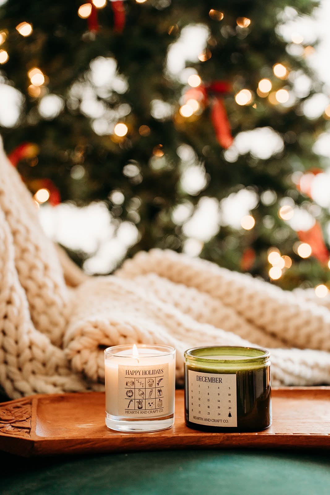 Vintage Green Holiday Candle