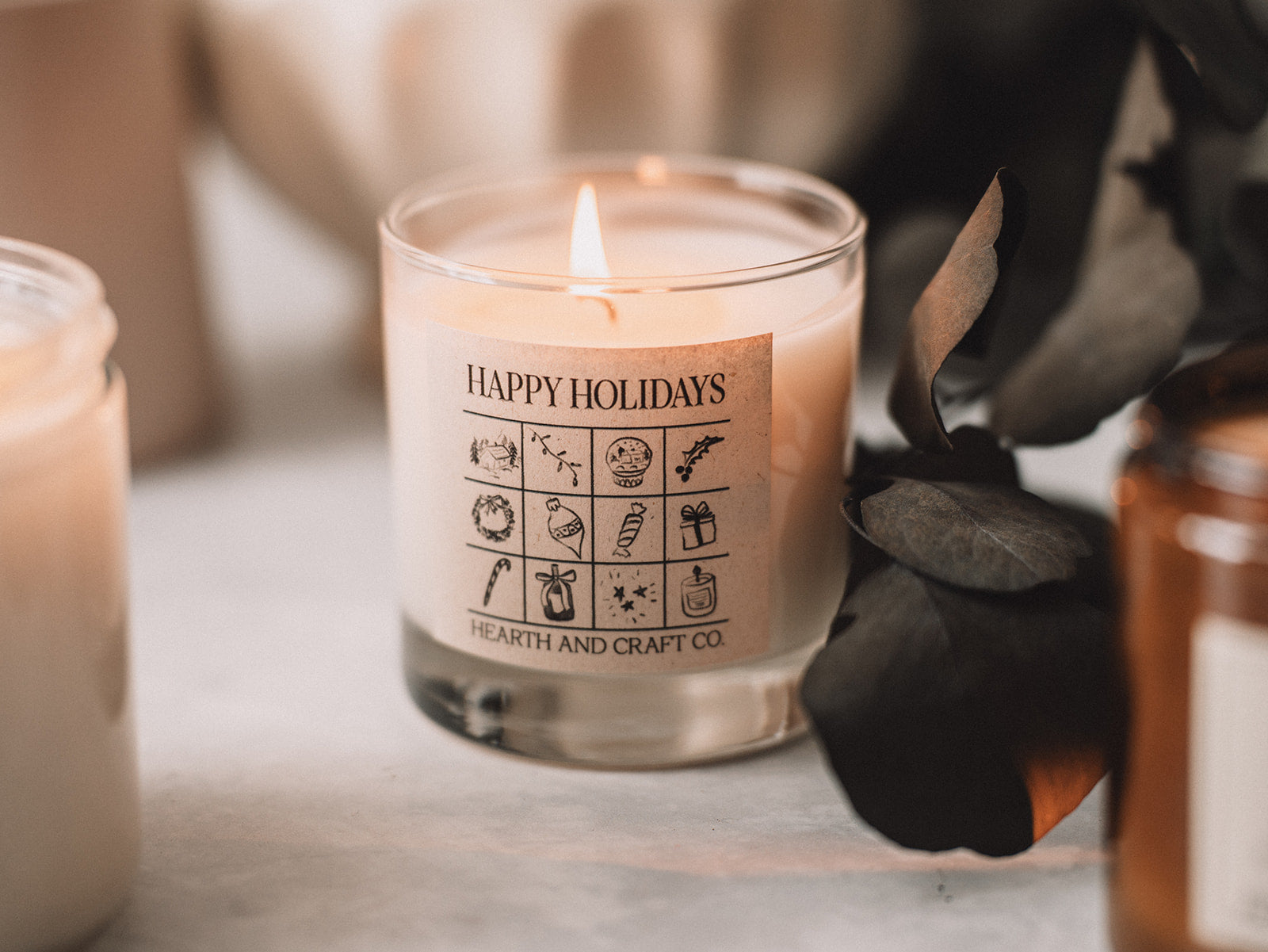 Old Fashioned Glass Holiday Candle