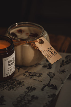 New! Glass Pumpkin Candle