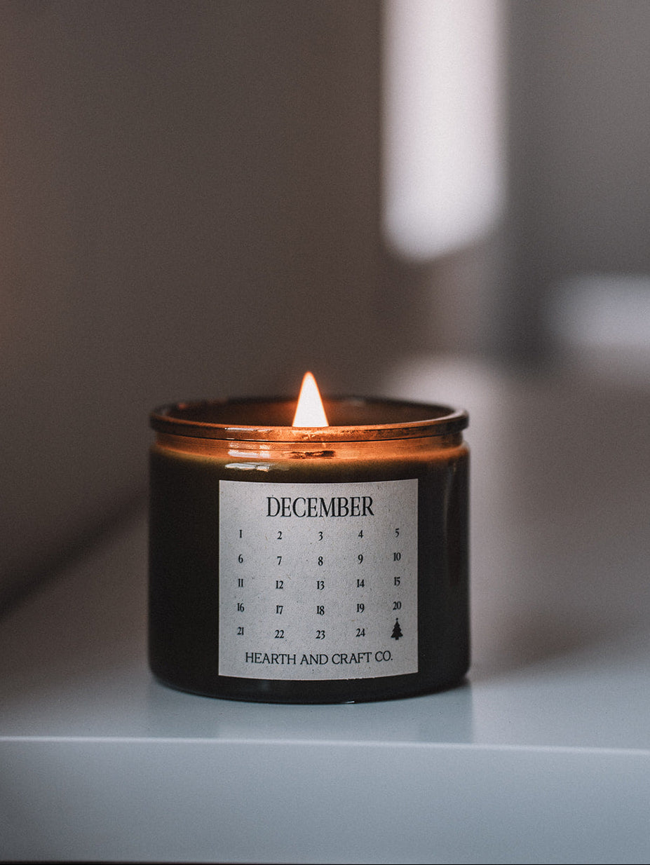 Vintage Green Holiday Candle