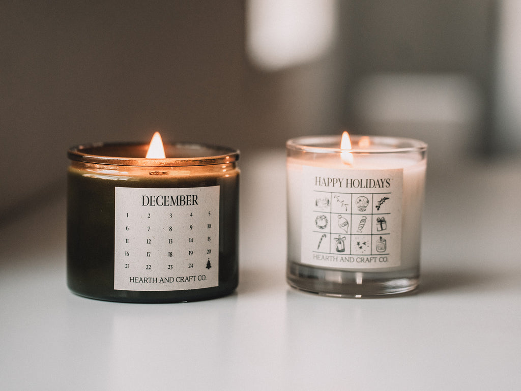 Vintage Green Holiday Candle