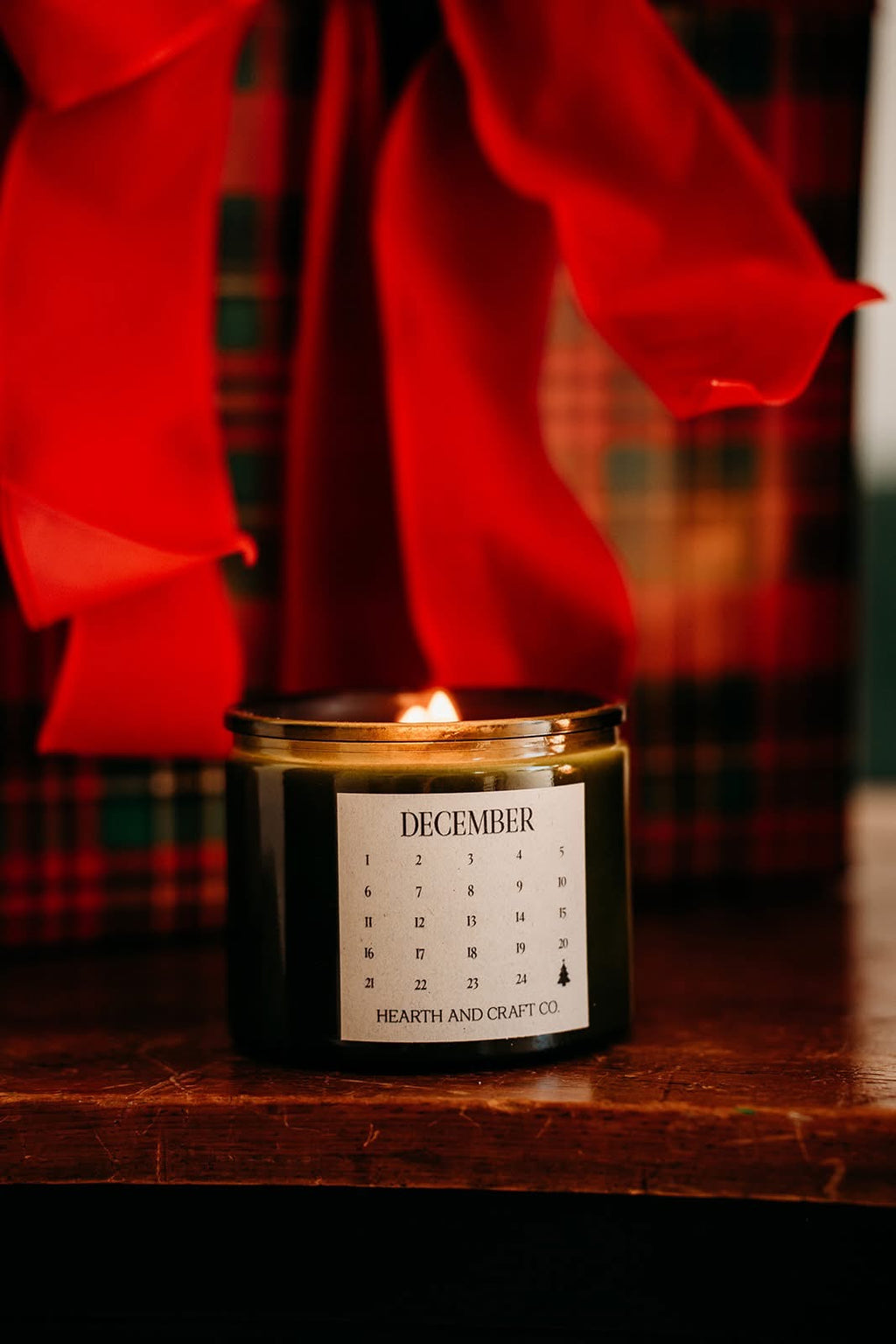 Vintage Green Holiday Candle