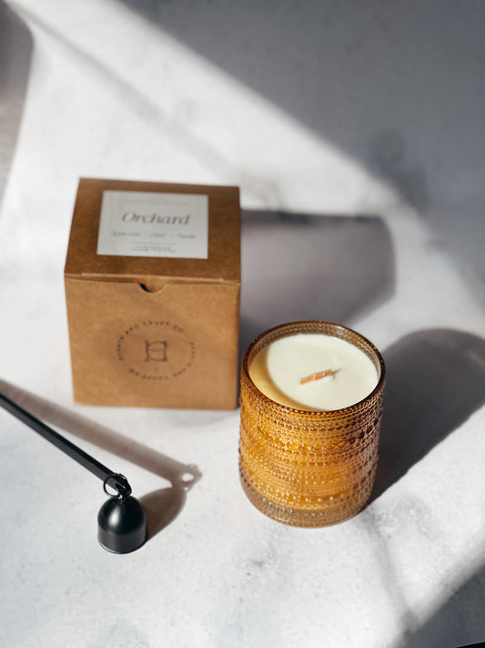 Embossed Amber Orchard Candle *New!