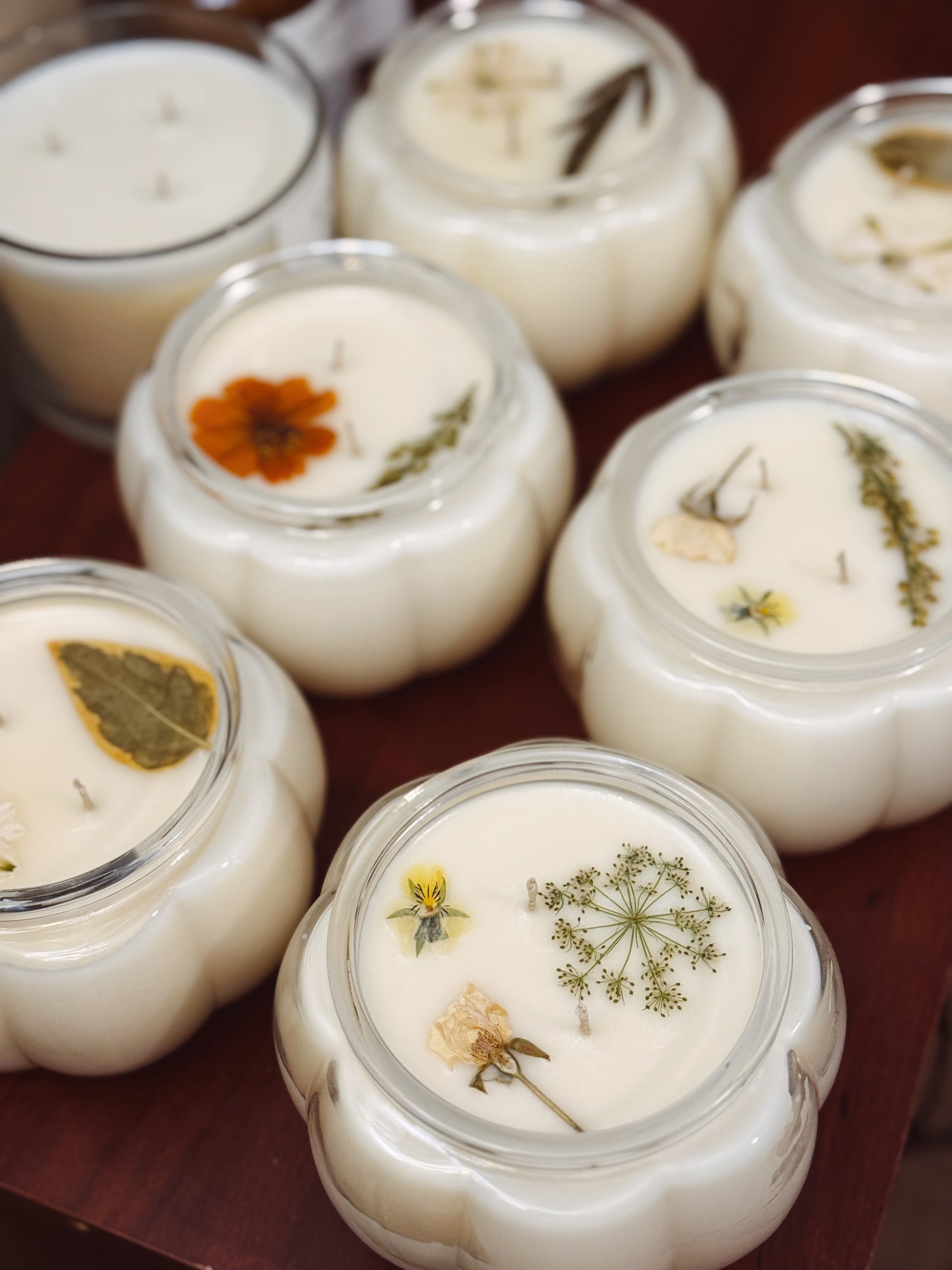 New! Glass Pumpkin Candle