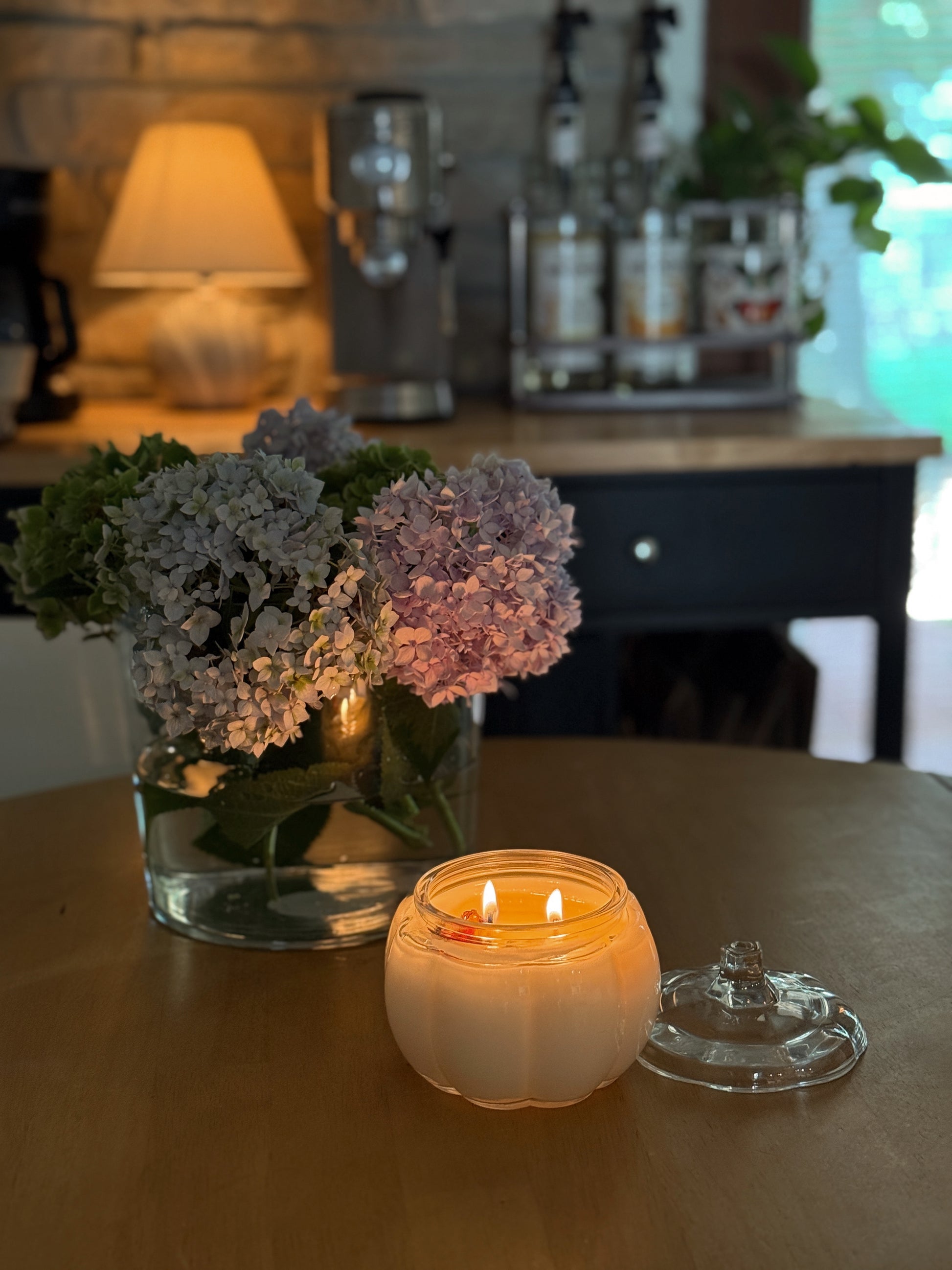 New! Glass Pumpkin Candle