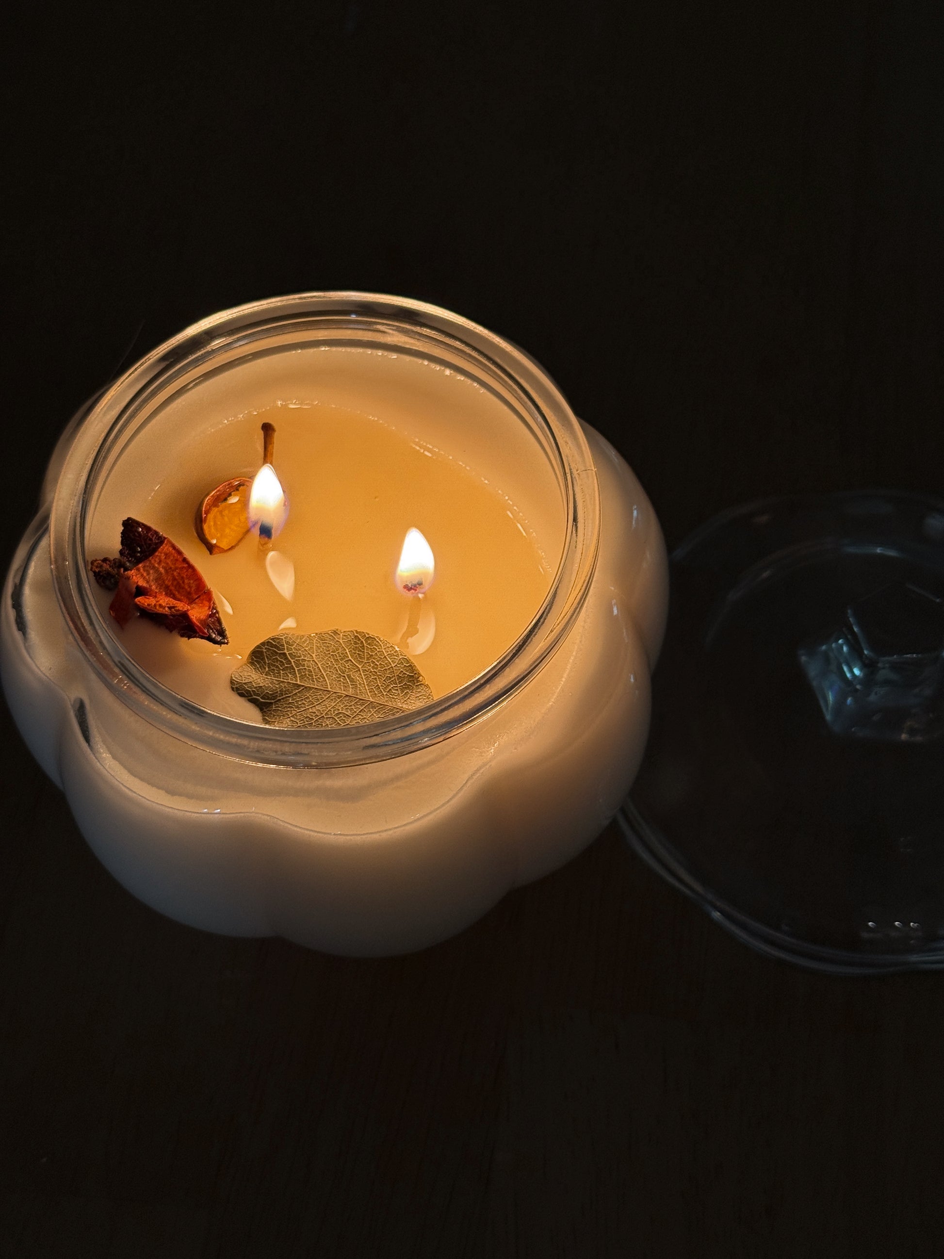 New! Glass Pumpkin Candle
