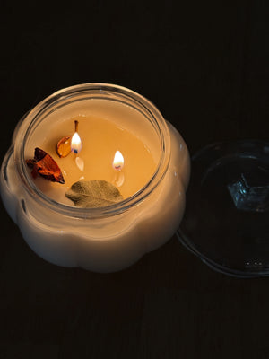 New! Glass Pumpkin Candle